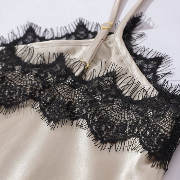 Silk Cami Beige 100% Silk Camisole Lace Tank Top - Picture 8 of 8